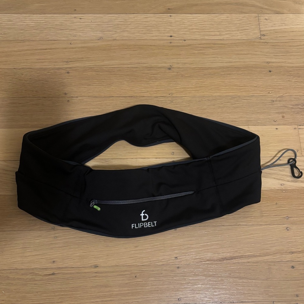 Flipbelt Running Belt, Black, Size Large (32-35 waist size)